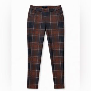 Sanctuary Brown and Navy Plaid Ankle Pants